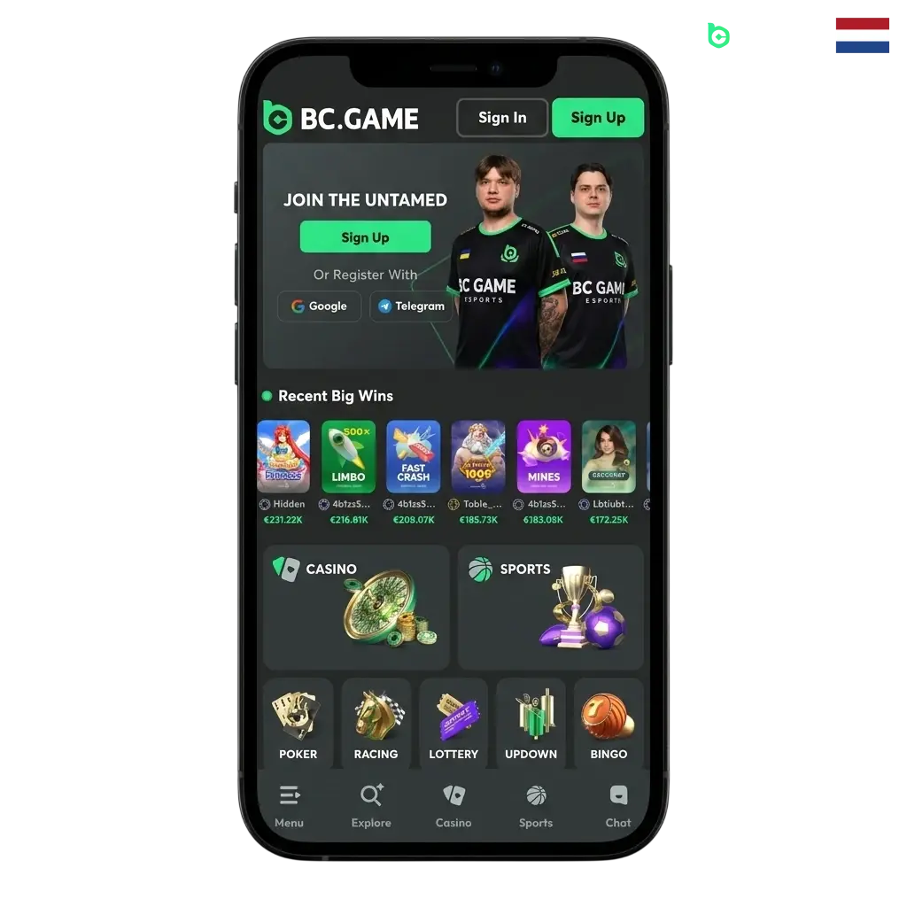 BC Game App voor Android en iOS
