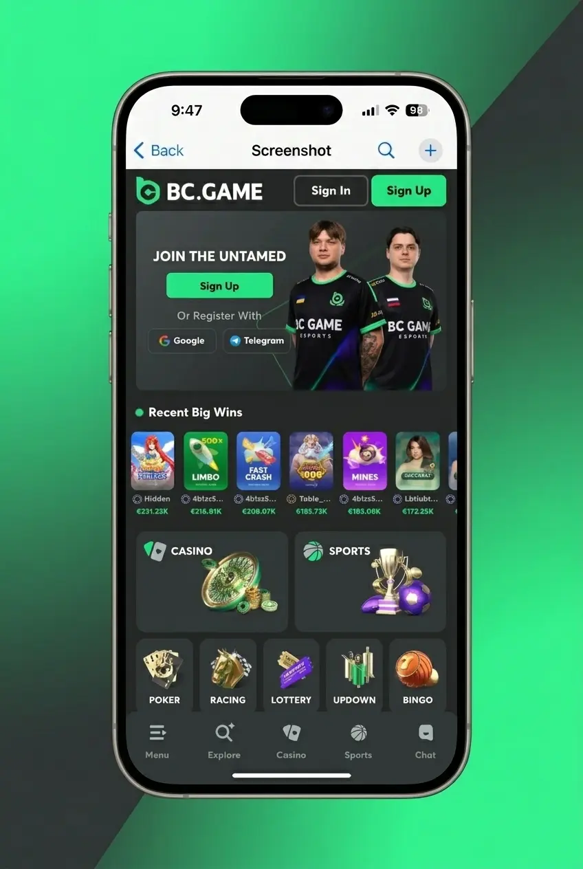 Stap voor stap geld opnemen bij BC Game